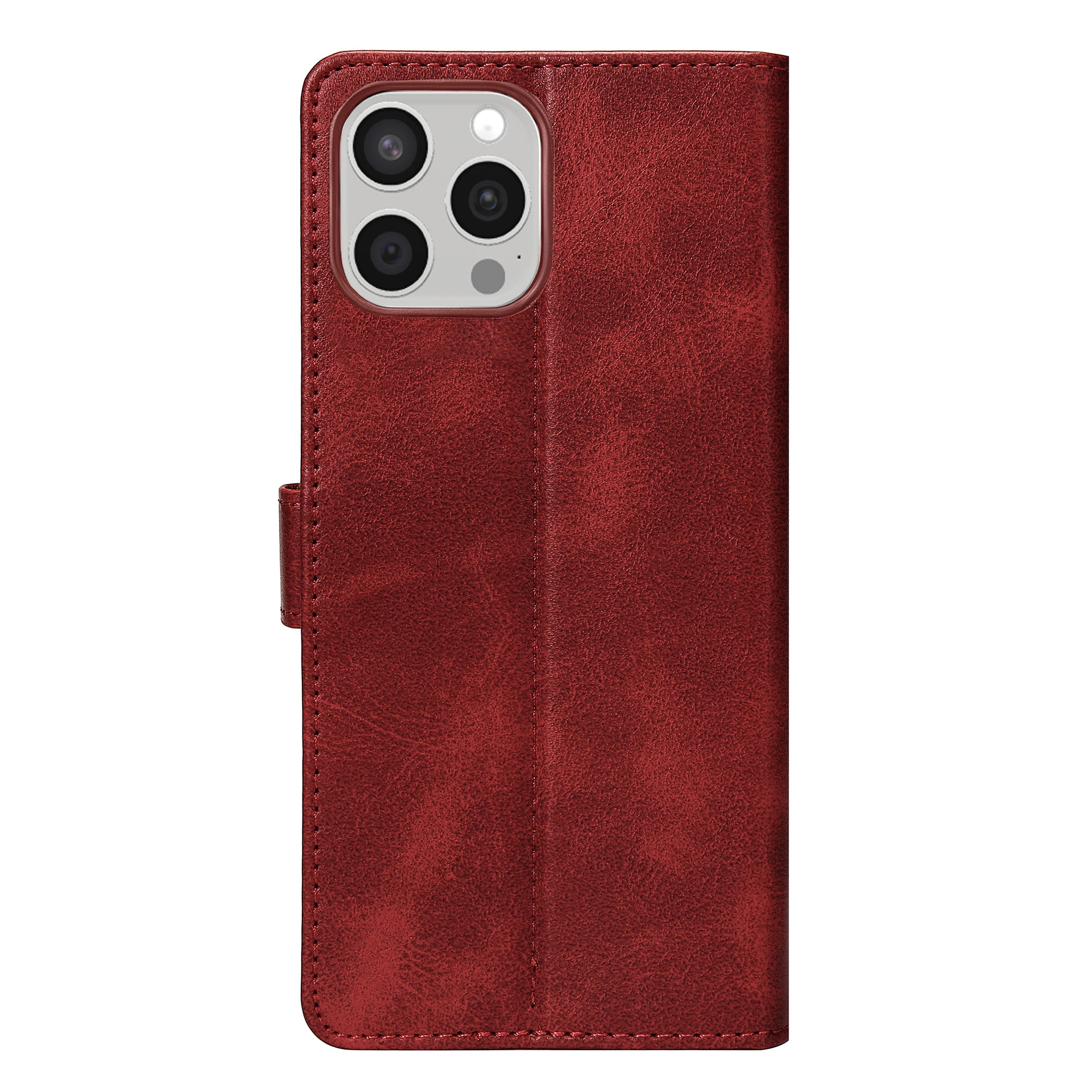 Rixus Bookcase For Apple iPhone 15 Pro Dark Red