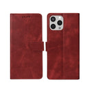 Rixus Bookcase For Apple iPhone 15 Pro Dark Red