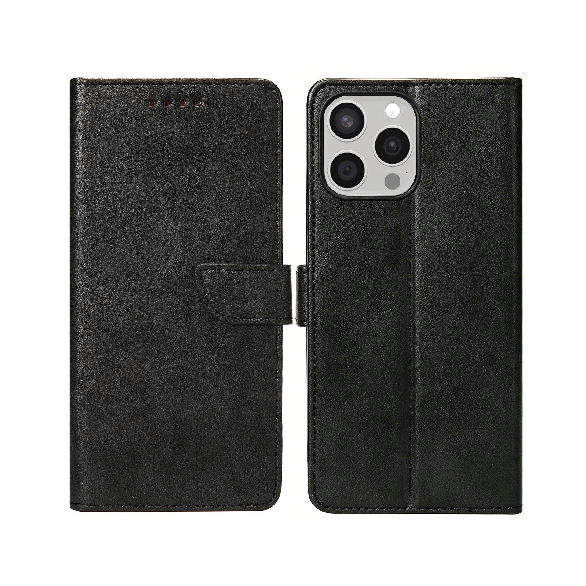 Rixus Bookcase For Apple iPhone 15 Pro Max Black