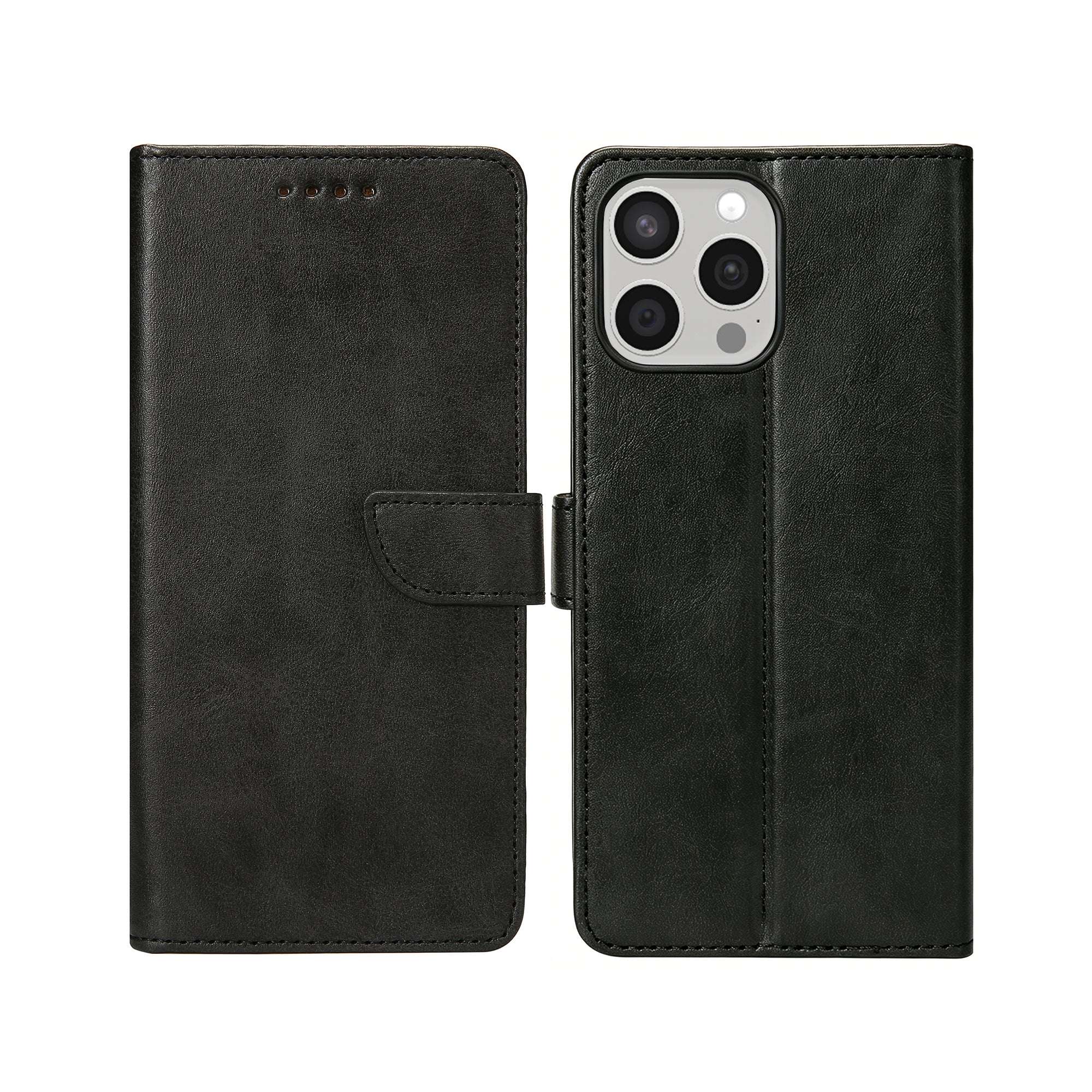 Rixus Bookcase For Apple iPhone 15 Pro Max Black