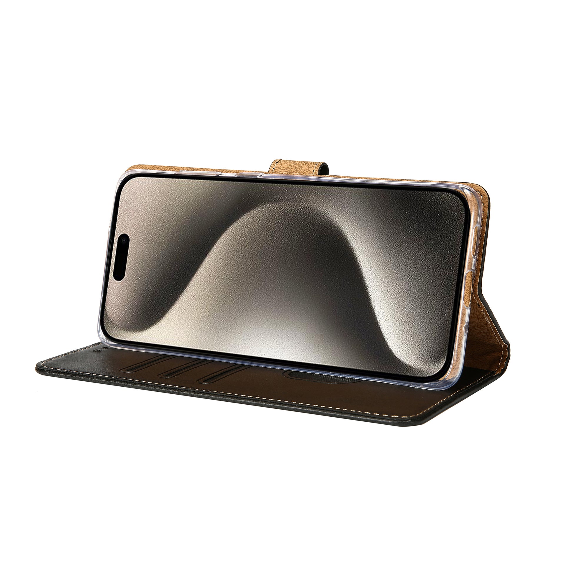 Rixus Bookcase For Apple iPhone 15 Pro Max Black