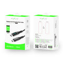 Rixus RXUC28C Braided USB-C Cable With LED Display 1m Black
