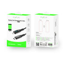 Rixus RXUC28L Braided USB-C To Lightning Cable With LED Display 1m Black