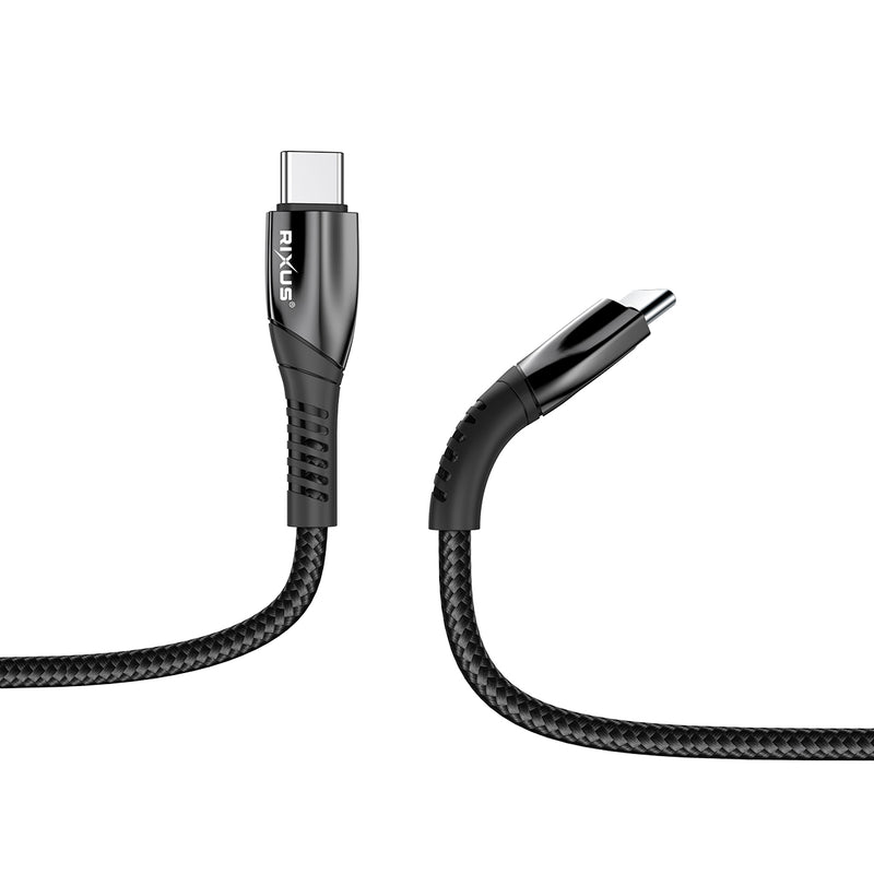 Rixus RXUC30C Alloy USB-C Data Cable 100CM Black