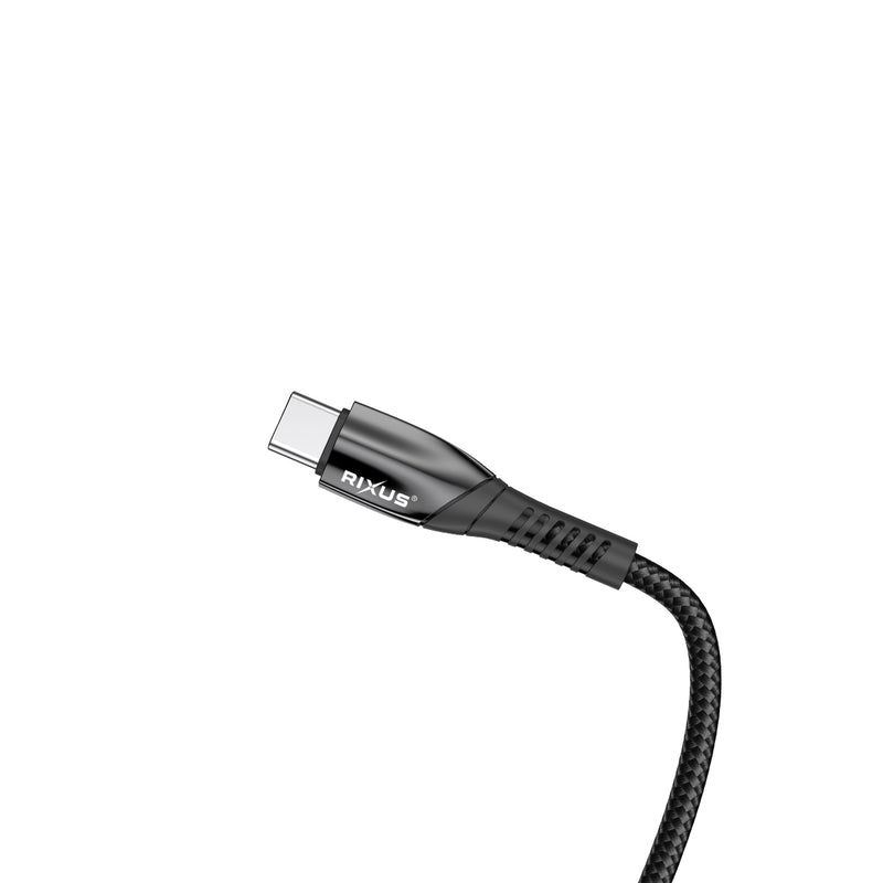 Rixus RXUC30C Alloy USB-C Data Cable Metal Gray