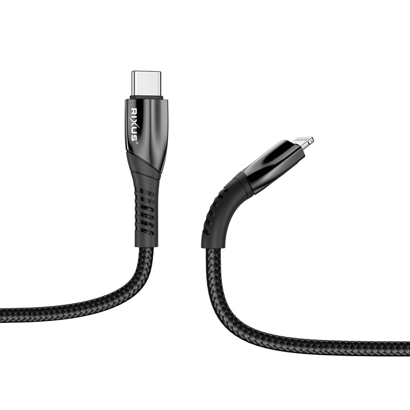 Rixus RXUC30L  Alloy USB-C To Lightning Data Cable Metal Gray