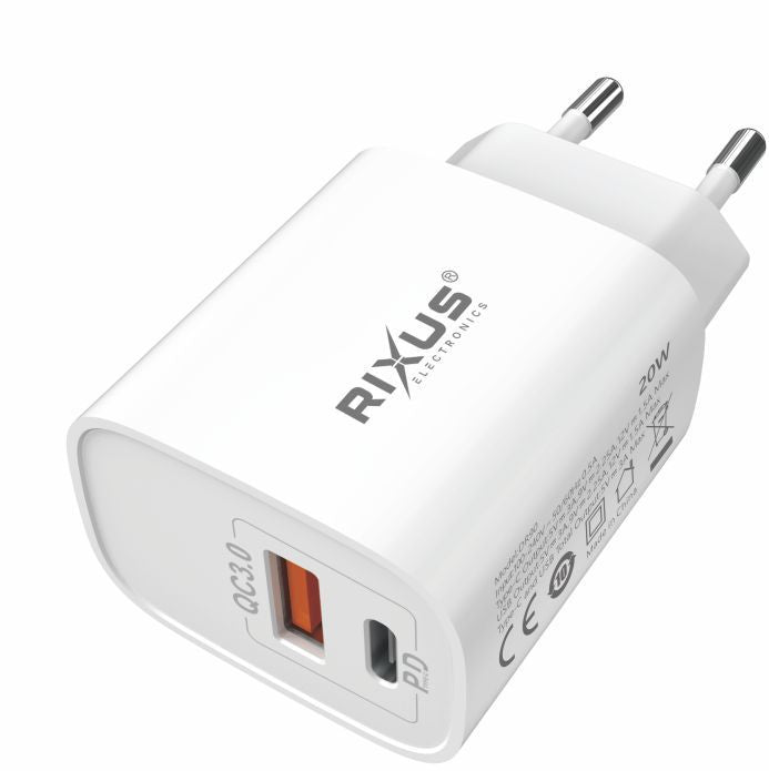 Rixus RX90A Quick Charge PD To Lightning Plus USB Slot 20W