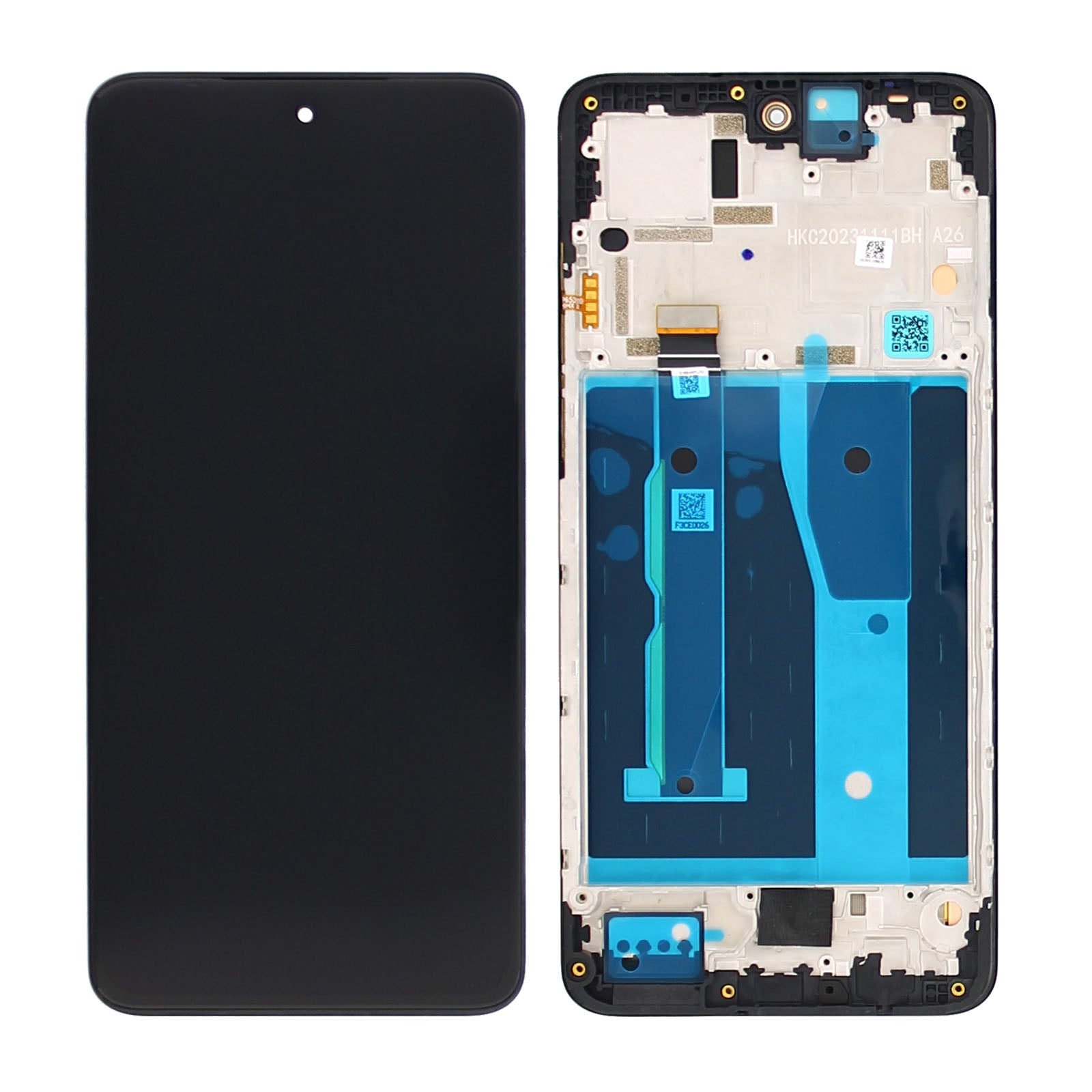 Motorola G84 5G Display And Digitizer With Frame Black Service Pack