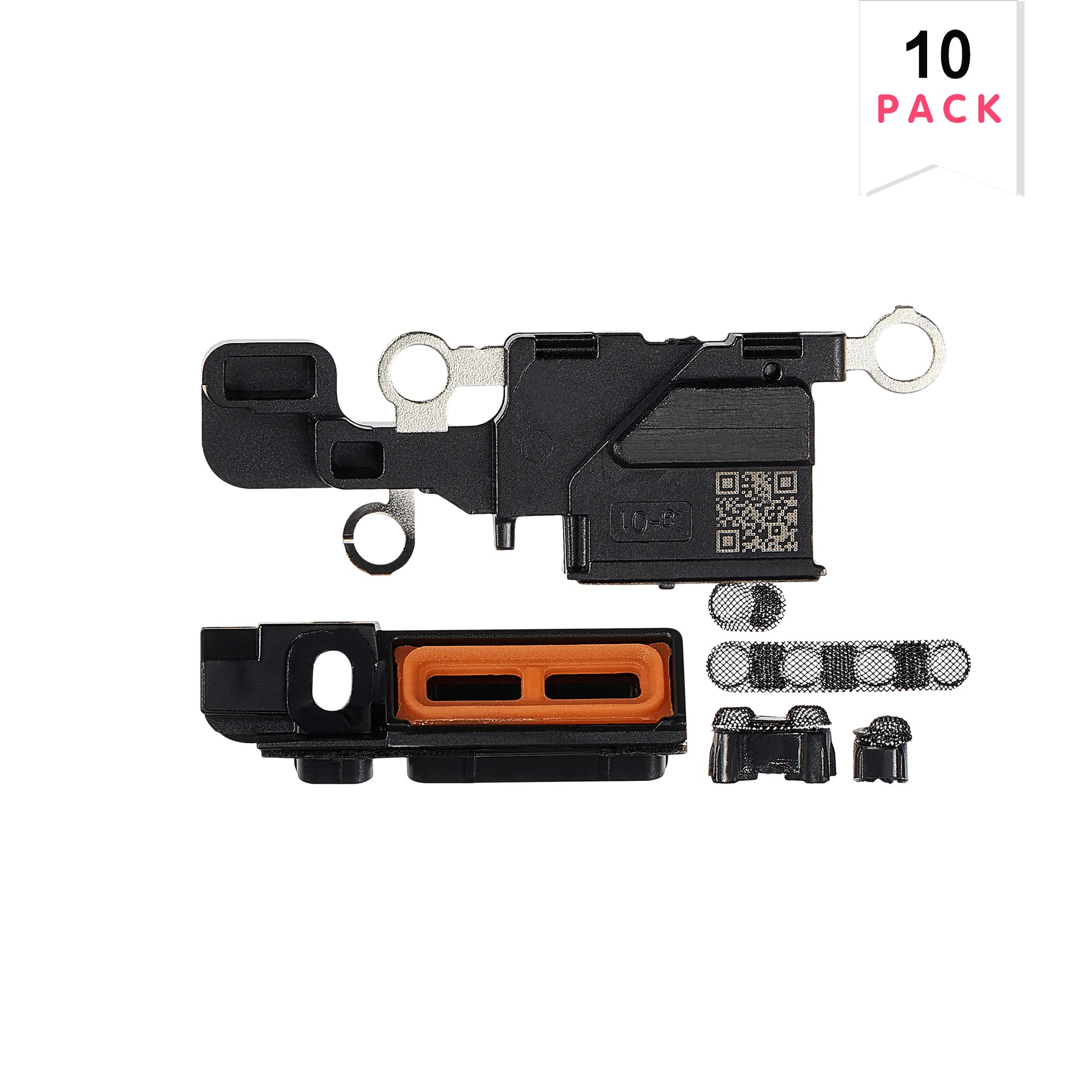 For Apple iPhone 16 Loudspeaker And Microphone Mesh Set Black Compatible (10pcs)