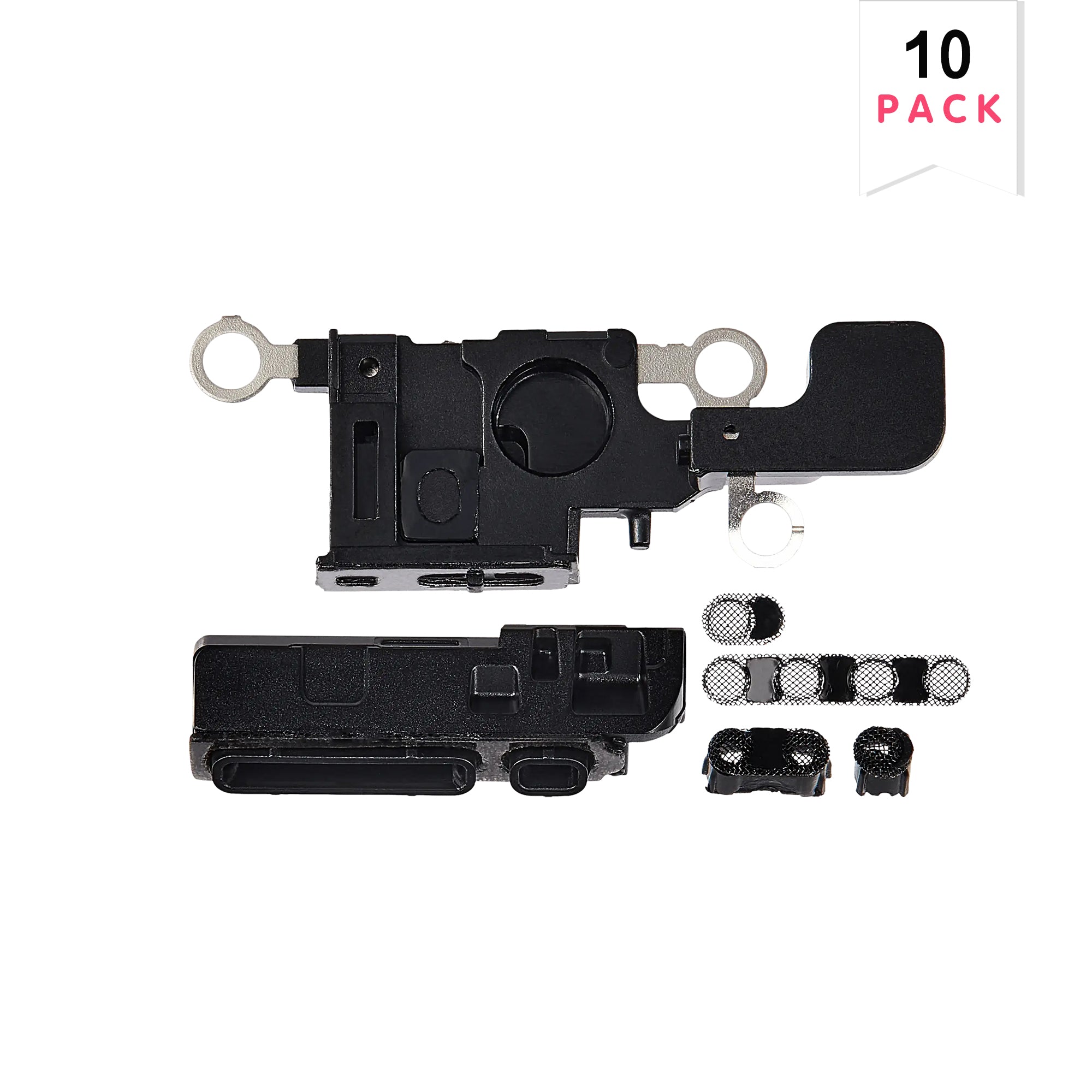 For Apple iPhone 16 Loudspeaker And Microphone Mesh Set Black Compatible (10pcs)