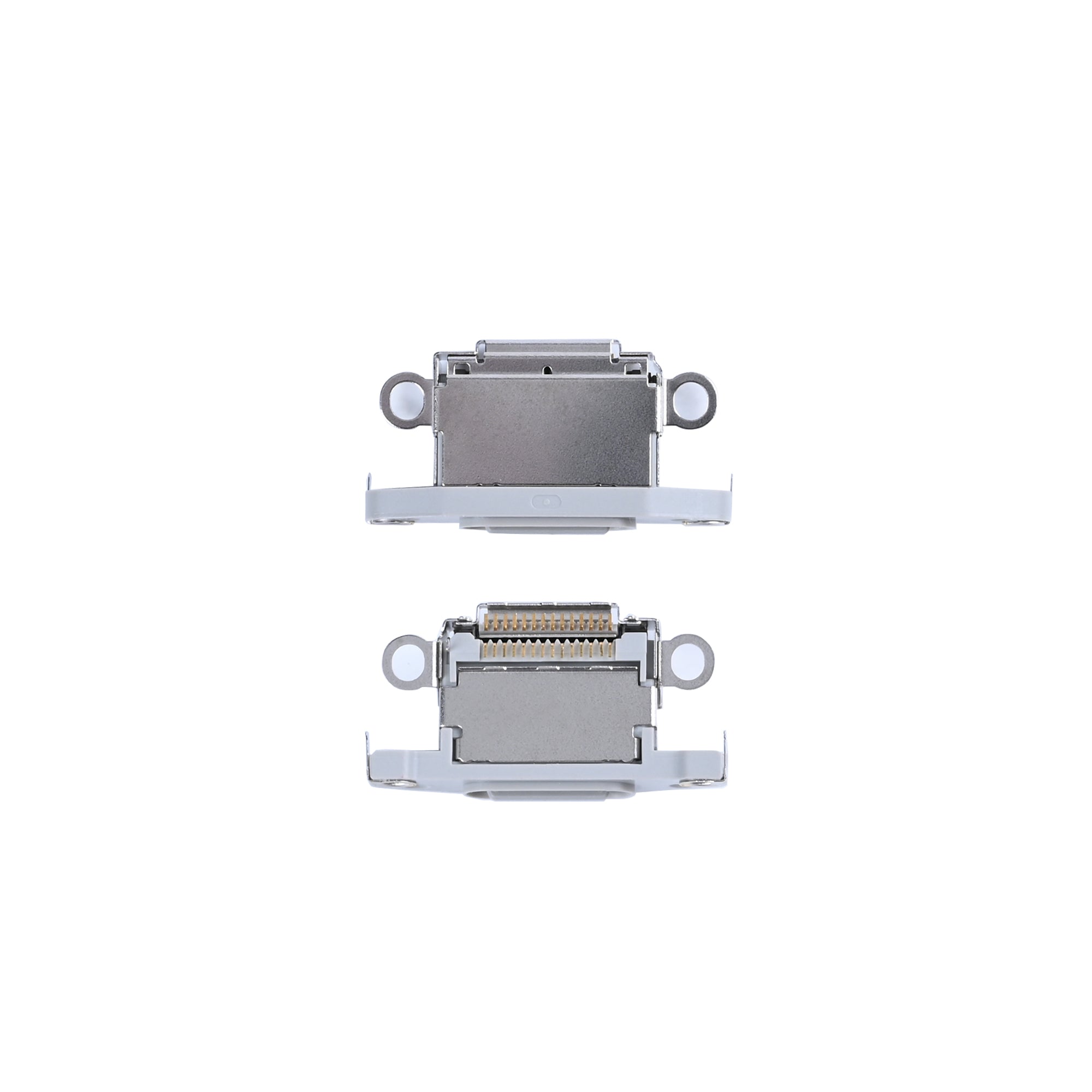 For Apple iPhone 15 Pro, 15 Pro Max System Charging Port White Titanium Compatible (10pcs)