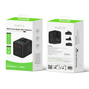 Rixus RX3425 World Travel Adapter 25W With 3 USB Ports Black