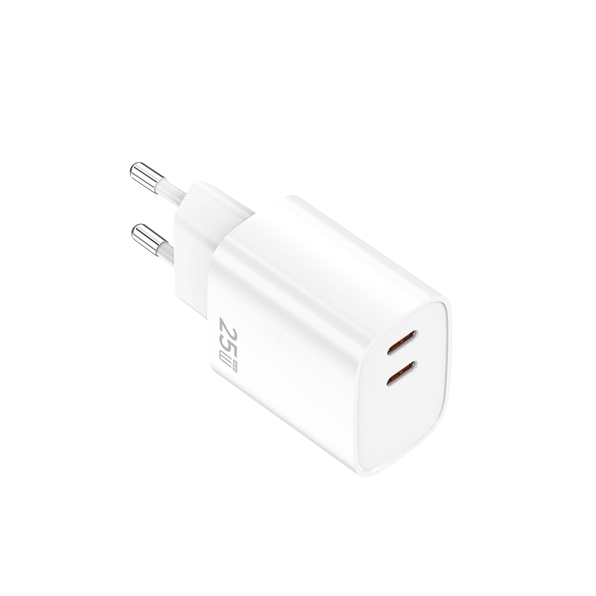 Fast Charging Adapter CH25WC Dual USB-C Ports 25W White Bulk