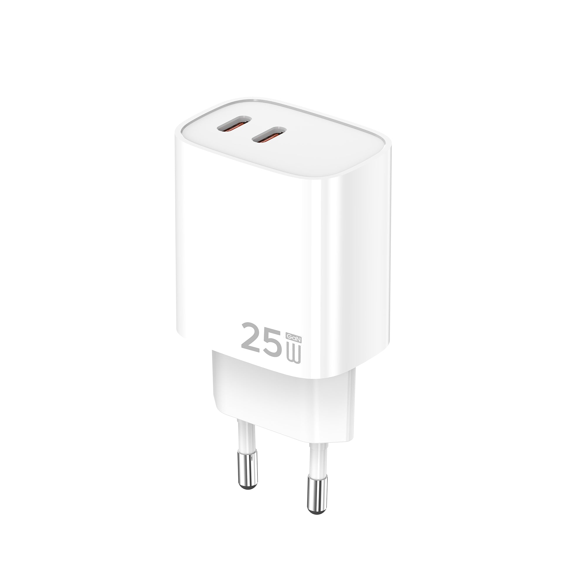 Fast Charging Adapter CH25WC Dual USB-C Ports 25W White Bulk