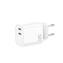 Fast Charging Adapter CH25WC Dual USB-C Ports 25W White Bulk