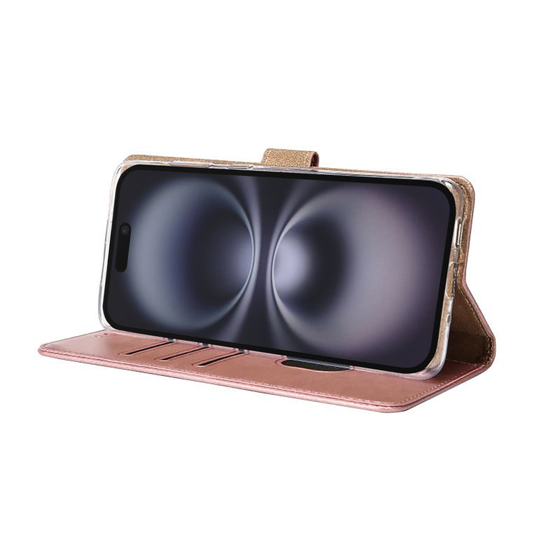 Rixus Bookcase For iPhone 17 Pink