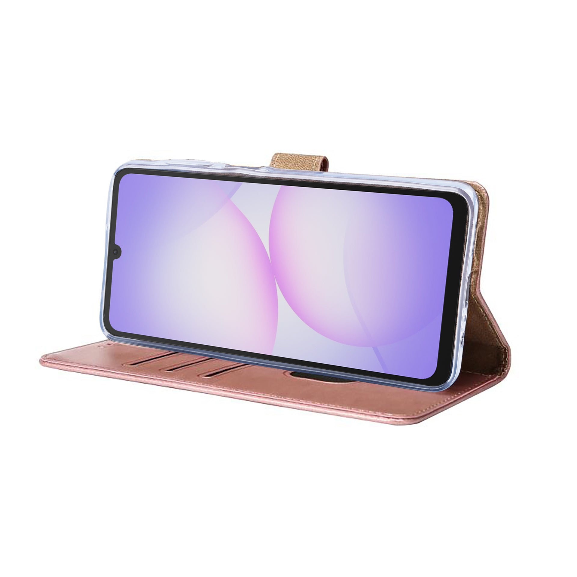 Rixus Bookcase For Samsung Galaxy A07, A08 Pink