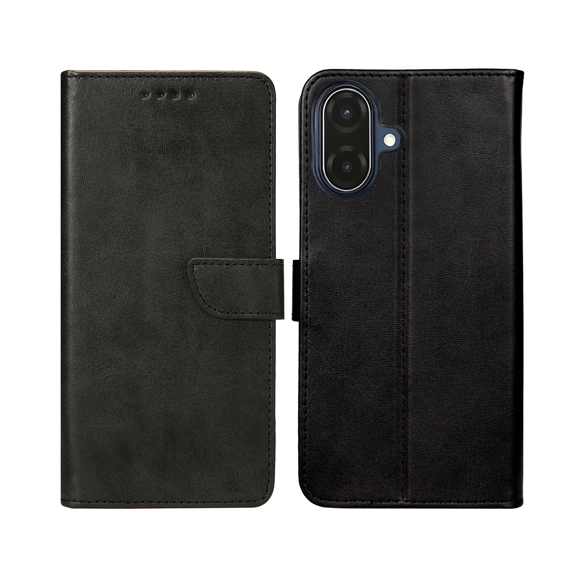Rixus Bookcase For Samsung Galaxy A07, A08 Black