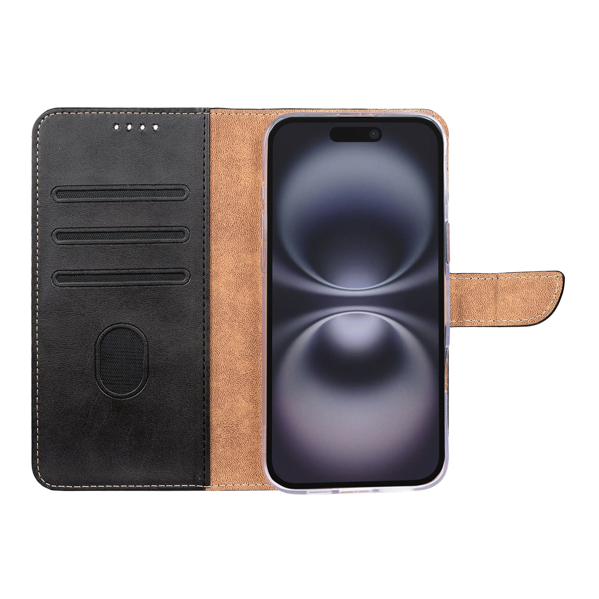 Rixus Bookcase For Apple iPhone 17 Black