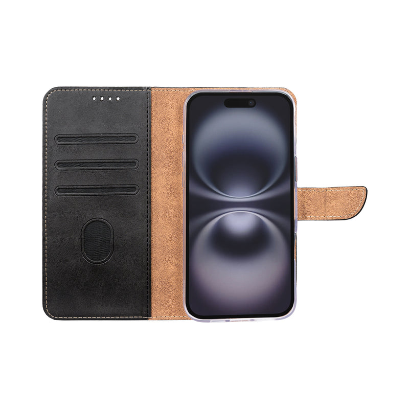 Rixus Bookcase For iPhone 17 Black