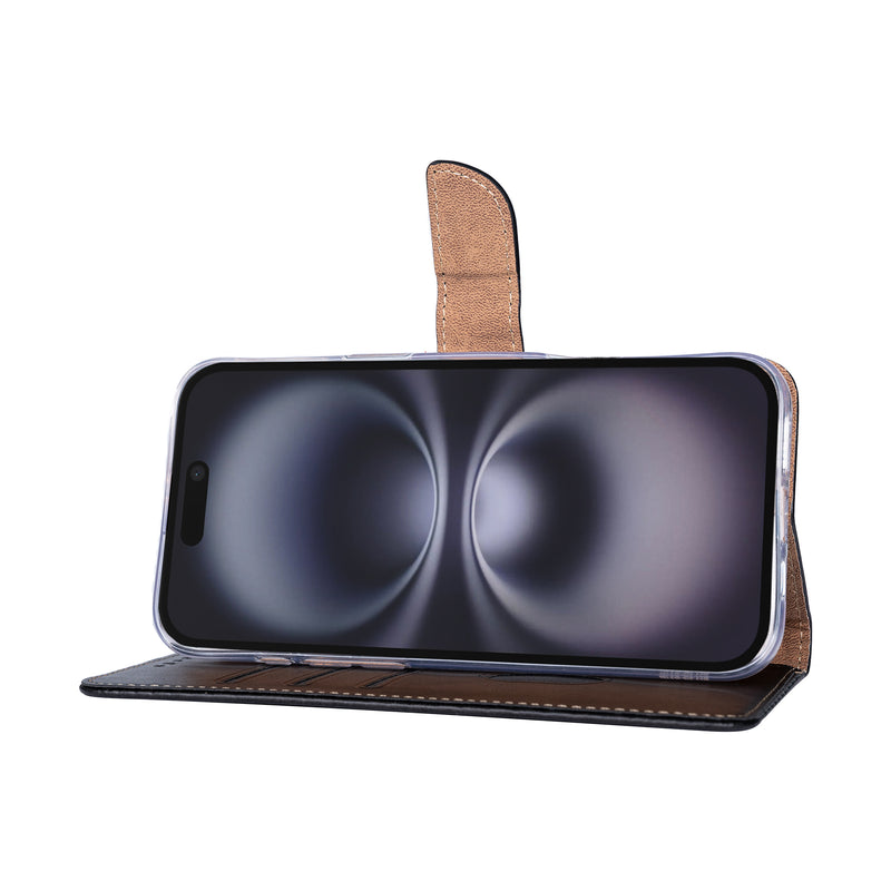 Rixus Bookcase For iPhone 17 Black