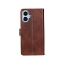 Rixus Bookcase For iPhone 17 Brown