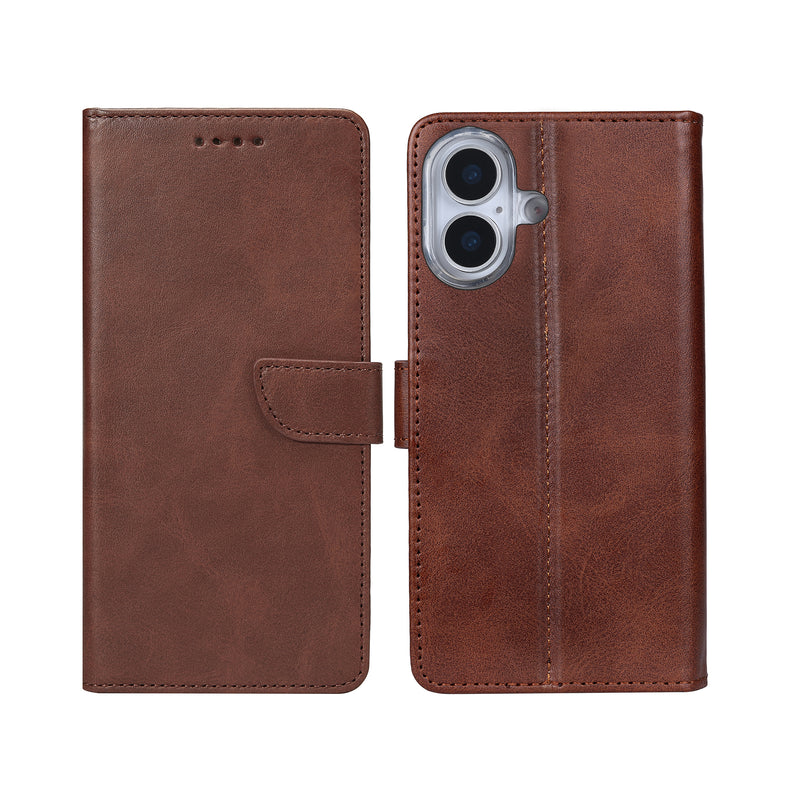 Rixus Bookcase For iPhone 17 Brown