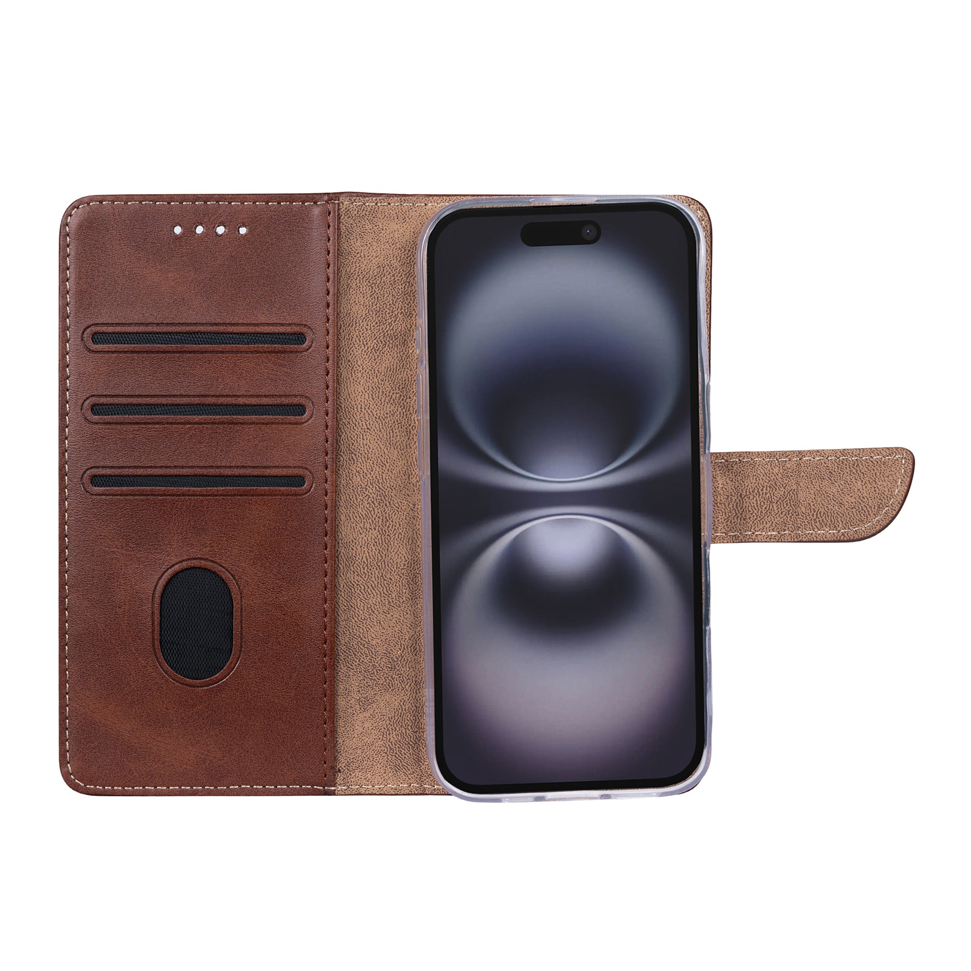 Rixus Bookcase For Apple iPhone 17 Brown