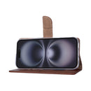 Rixus Bookcase For iPhone 17 Brown