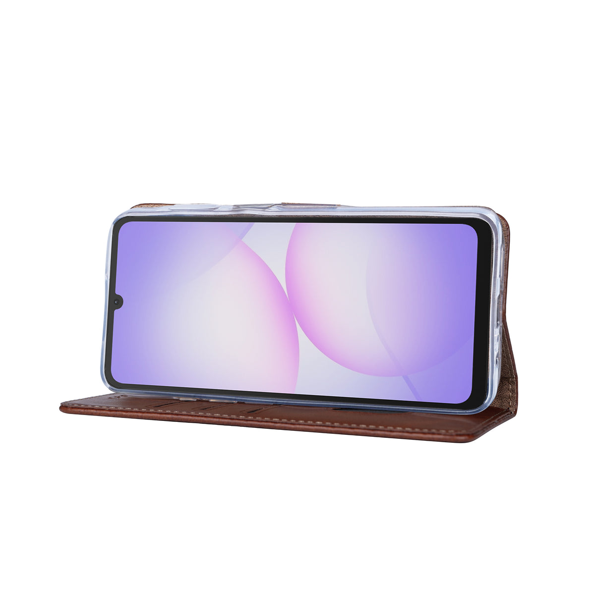 Rixus Bookcase For Samsung Galaxy A07, A08 Brown