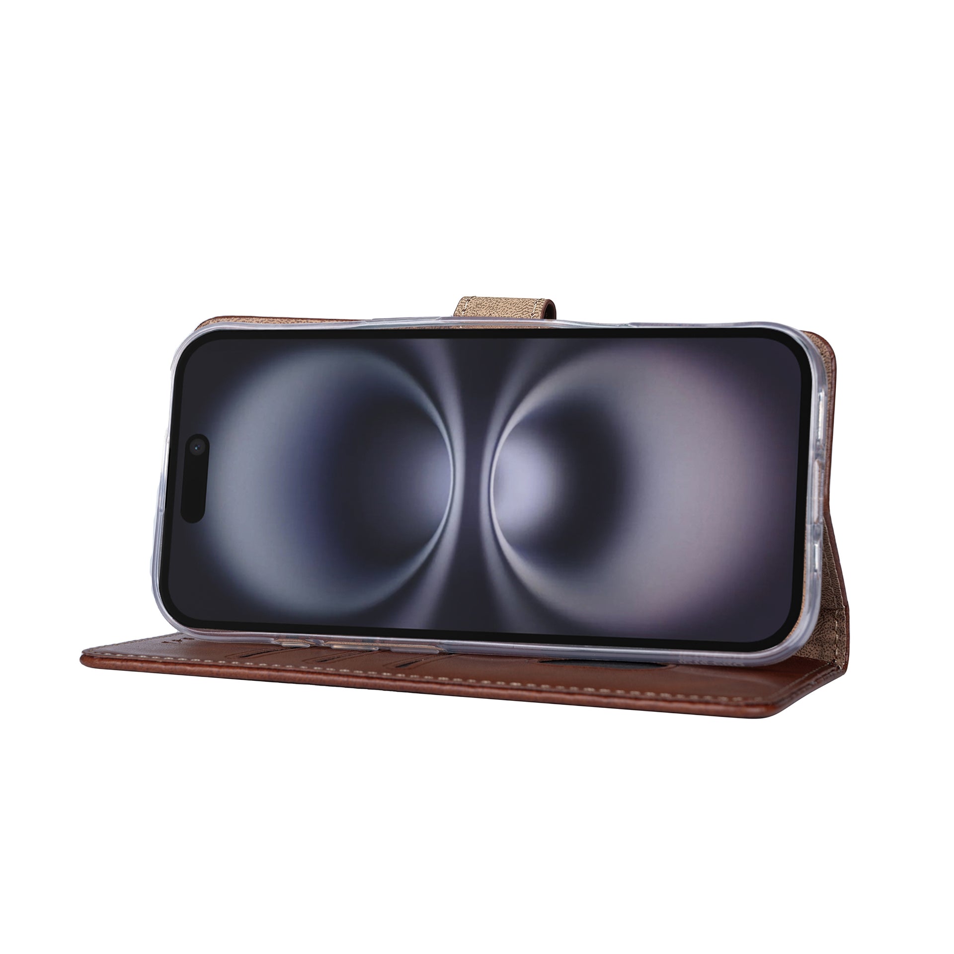Rixus Bookcase For Apple iPhone 17 Brown