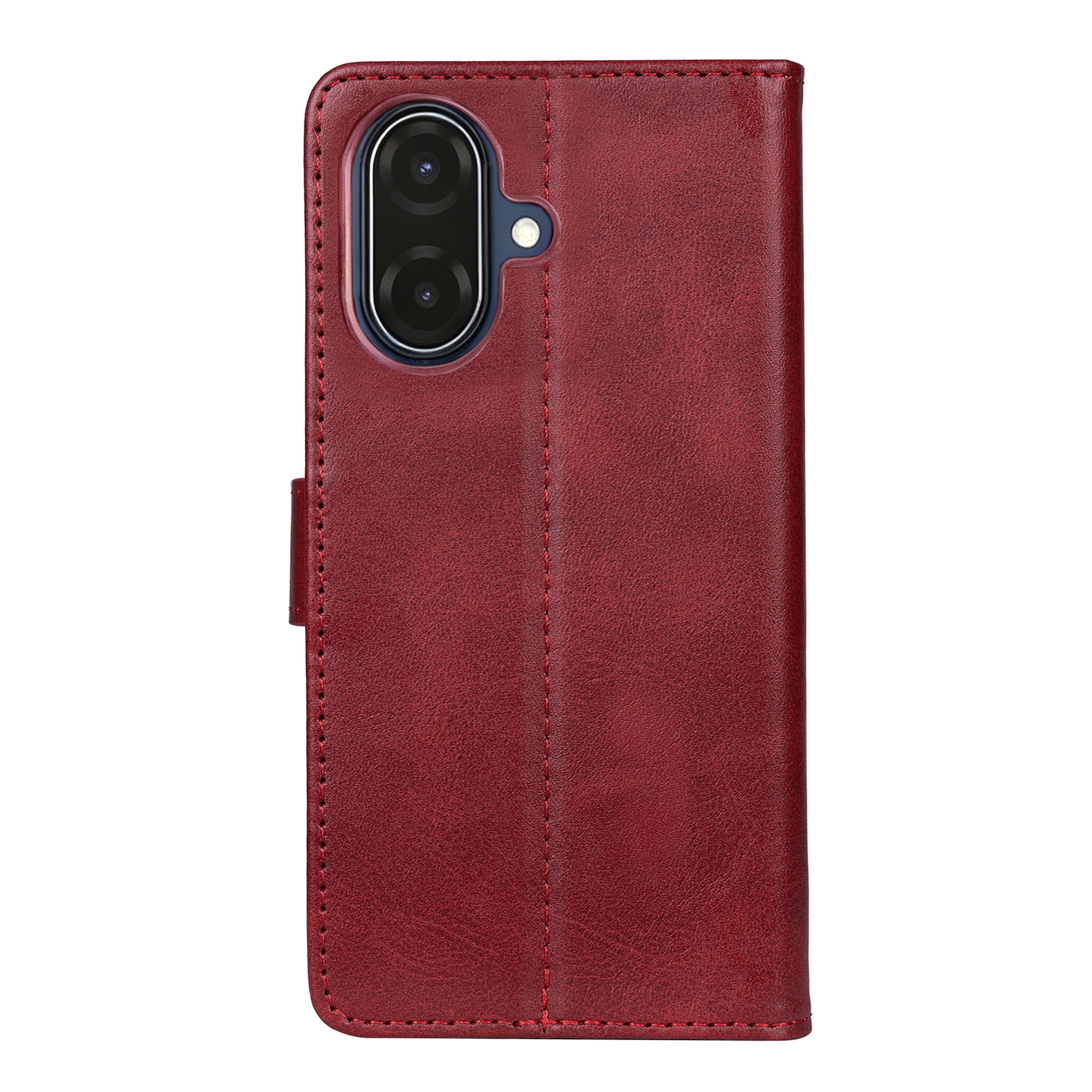 Rixus Bookcase For Samsung Galaxy A07, A08 Dark Red