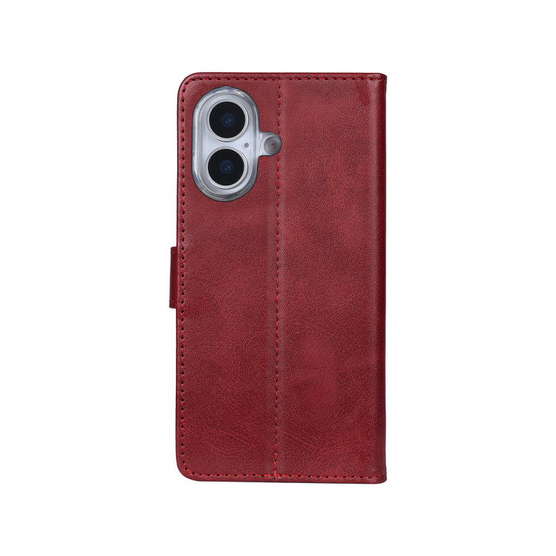 Rixus Bookcase For iPhone 17 Dark Red
