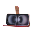 Rixus Bookcase For iPhone 17 Dark Red