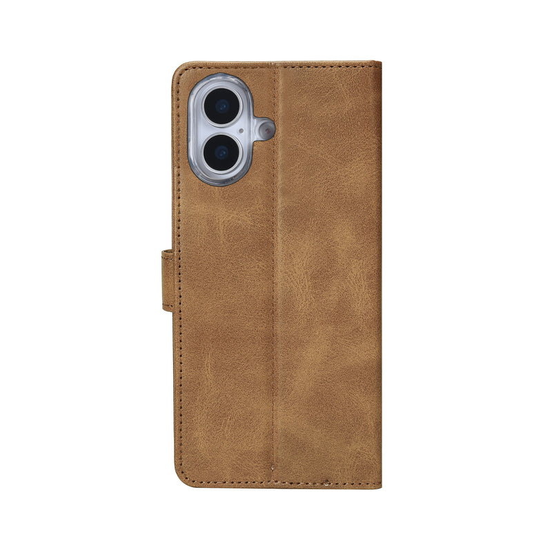 Rixus Bookcase For iPhone 17 Light Brown