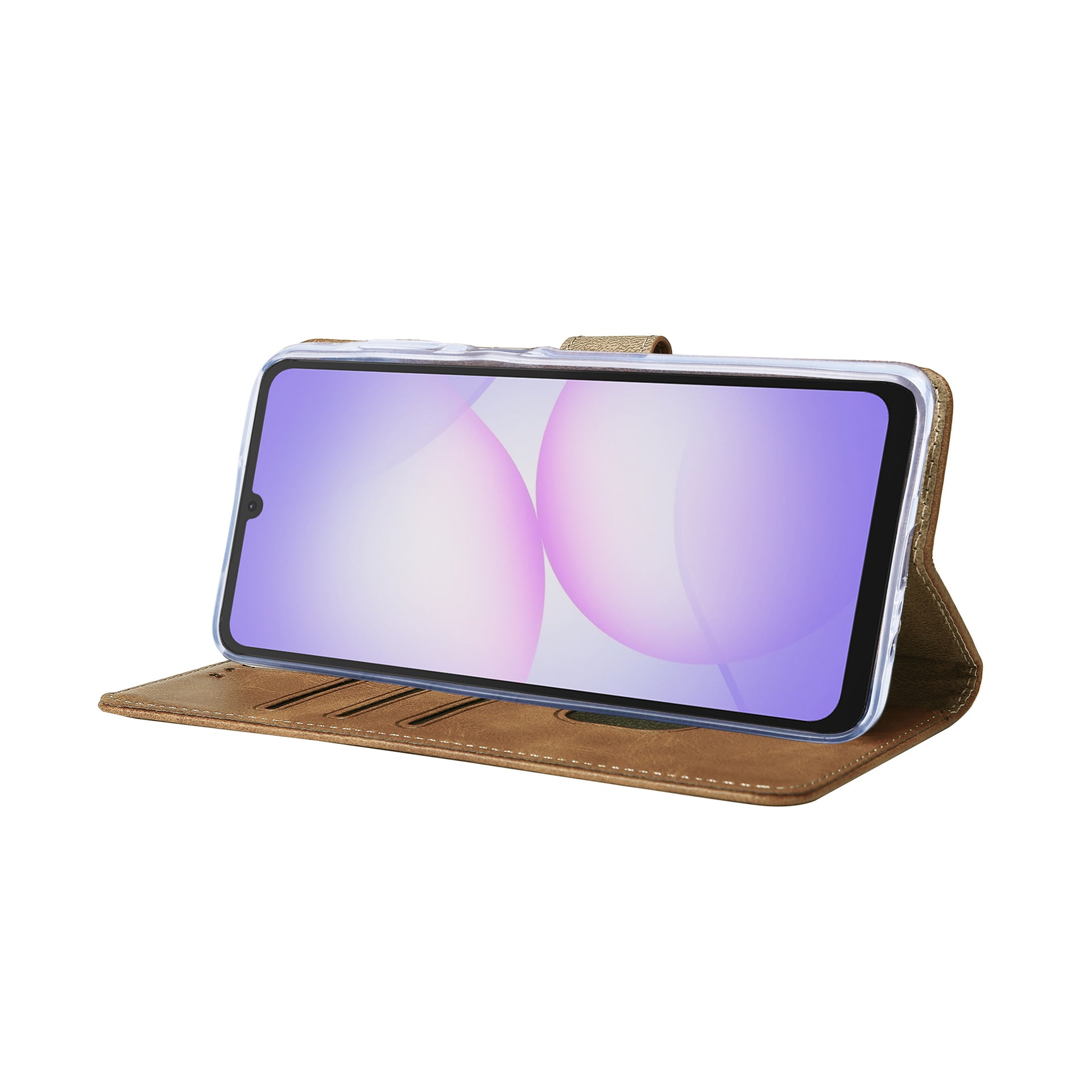 Rixus Bookcase For Samsung Galaxy A07, A08 Light Brown