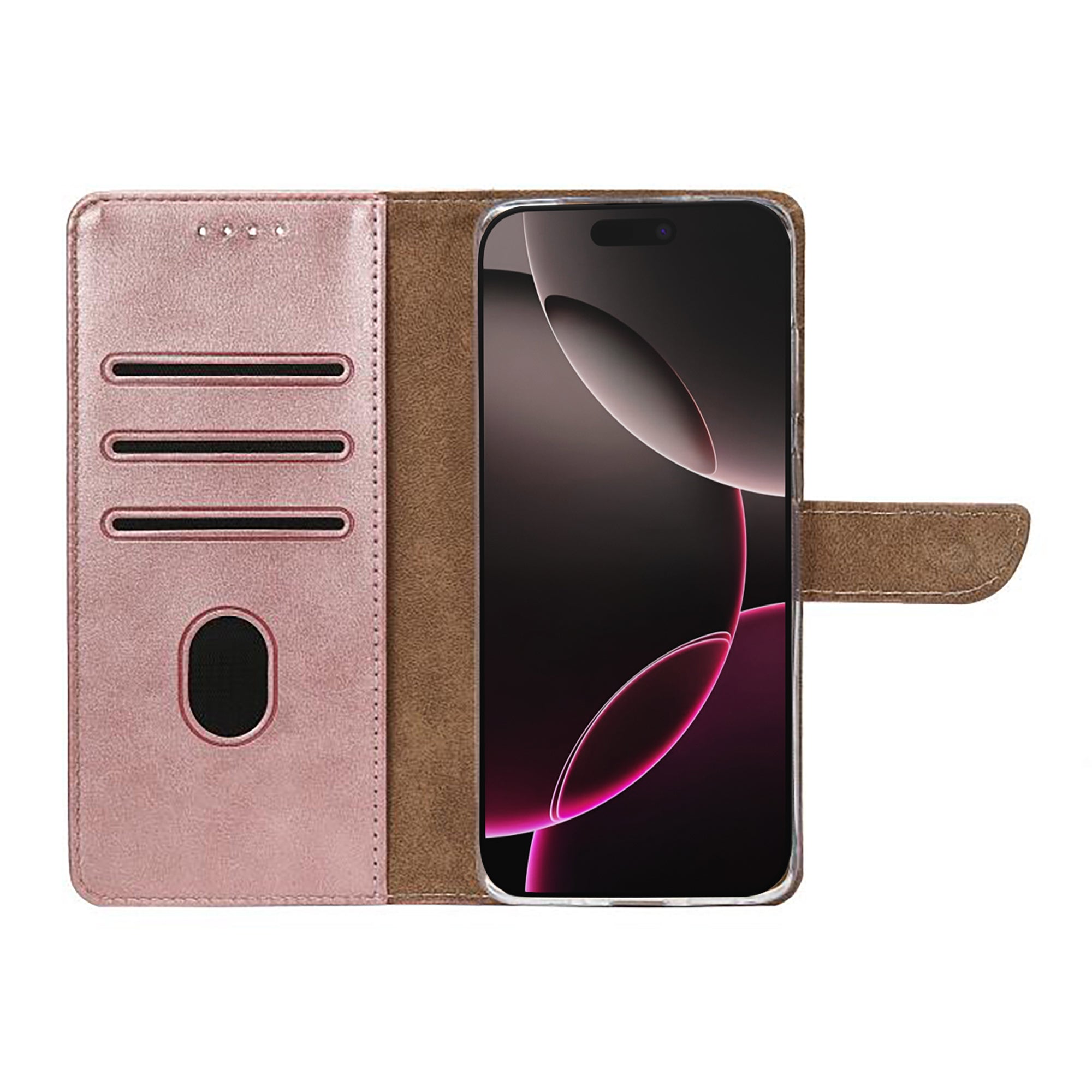 Rixus Bookcase For Apple iPhone 17 Pro Pink
