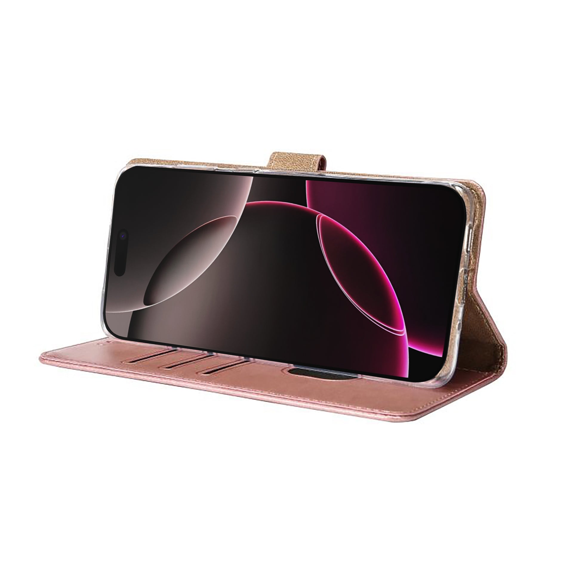 Rixus Bookcase For Apple iPhone 17 Pro Pink