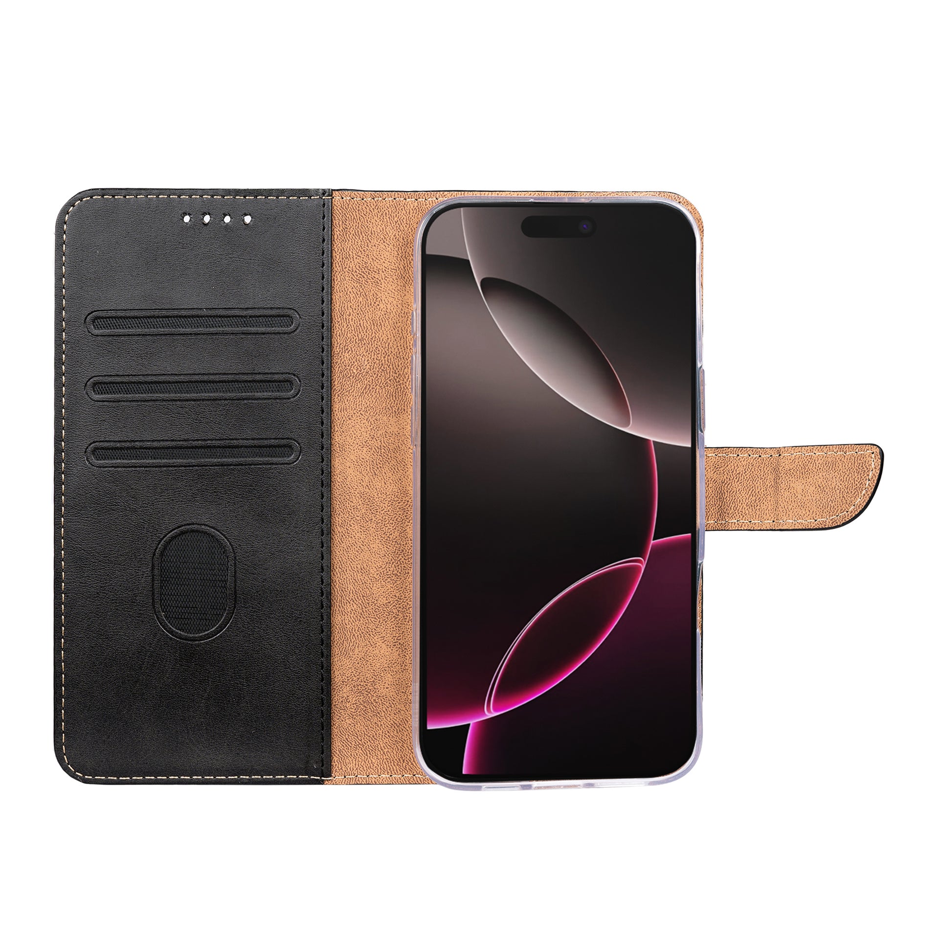 Rixus Bookcase For Apple iPhone 17 Pro Black