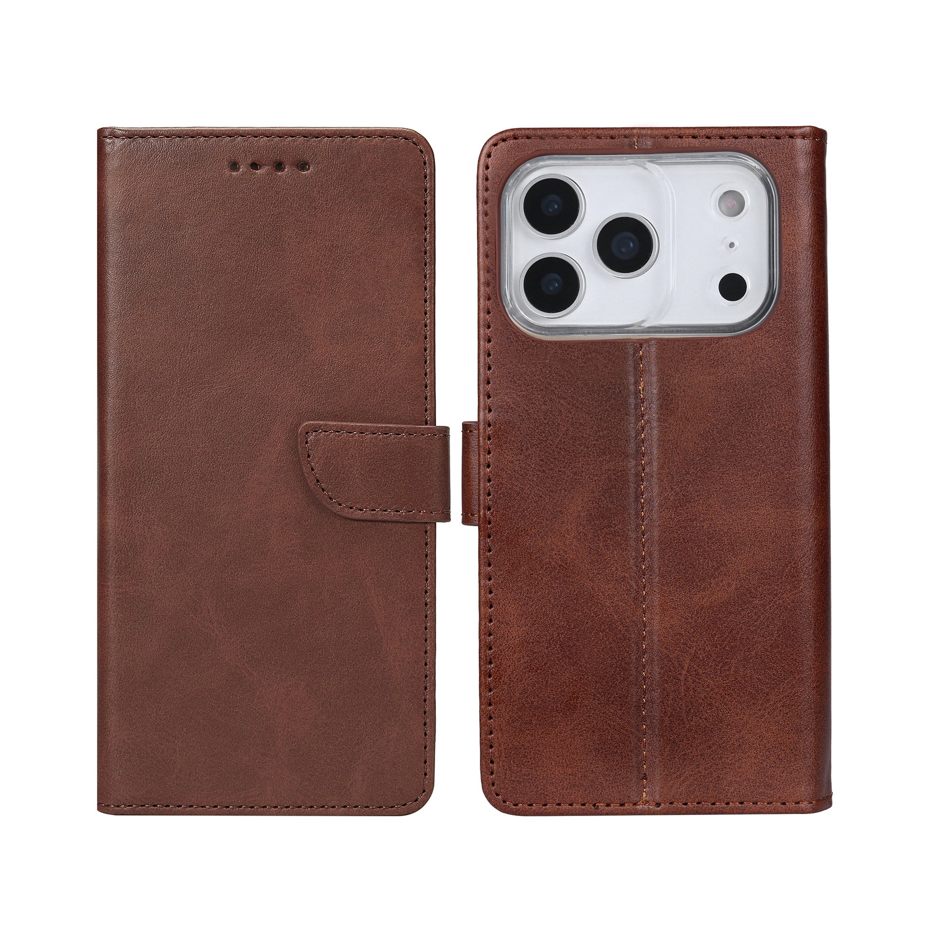 Rixus Bookcase For Apple iPhone 17 Pro Brown