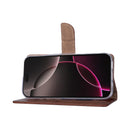 Rixus Bookcase For iPhone 17 Pro Brown