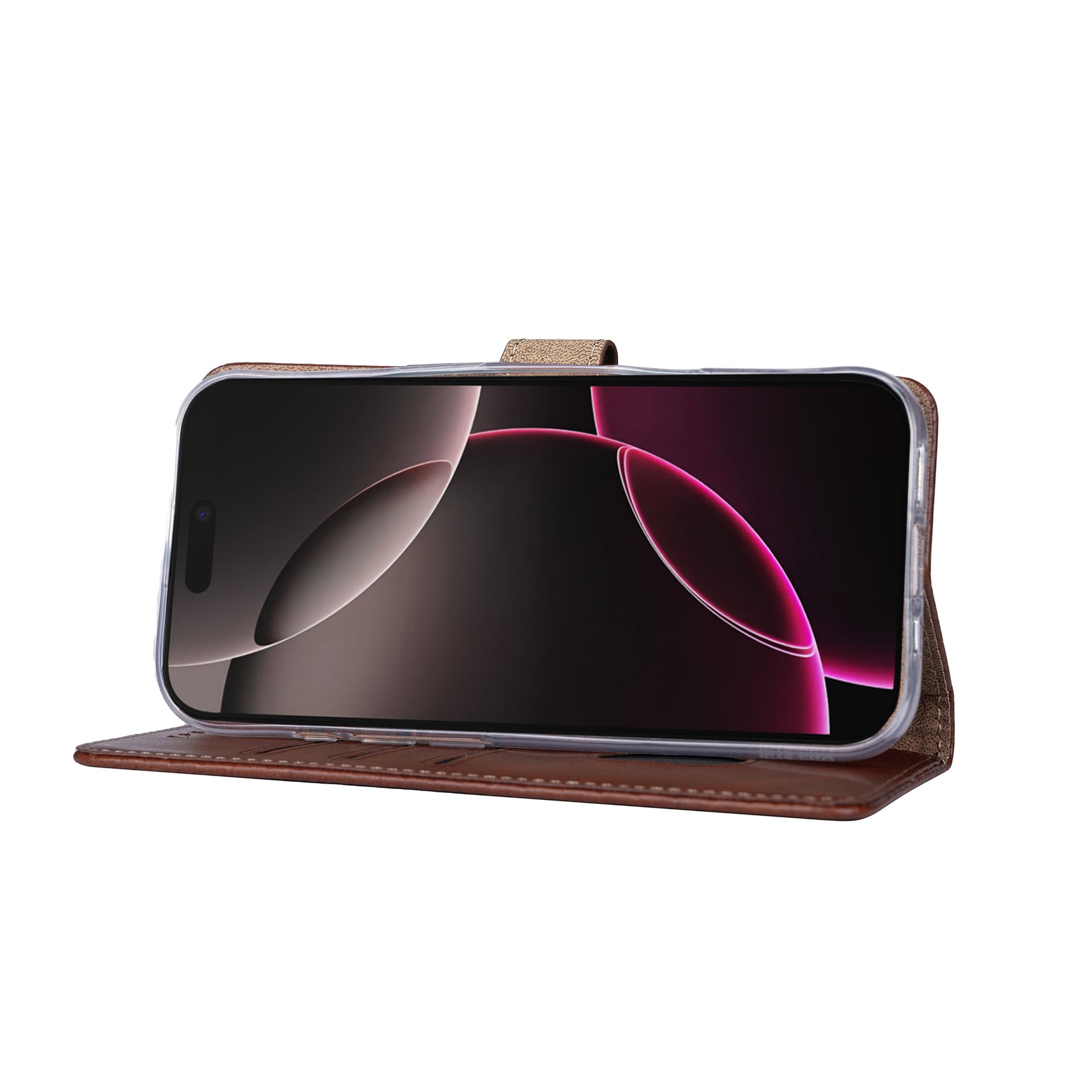 Rixus Bookcase For Apple iPhone 17 Pro Brown