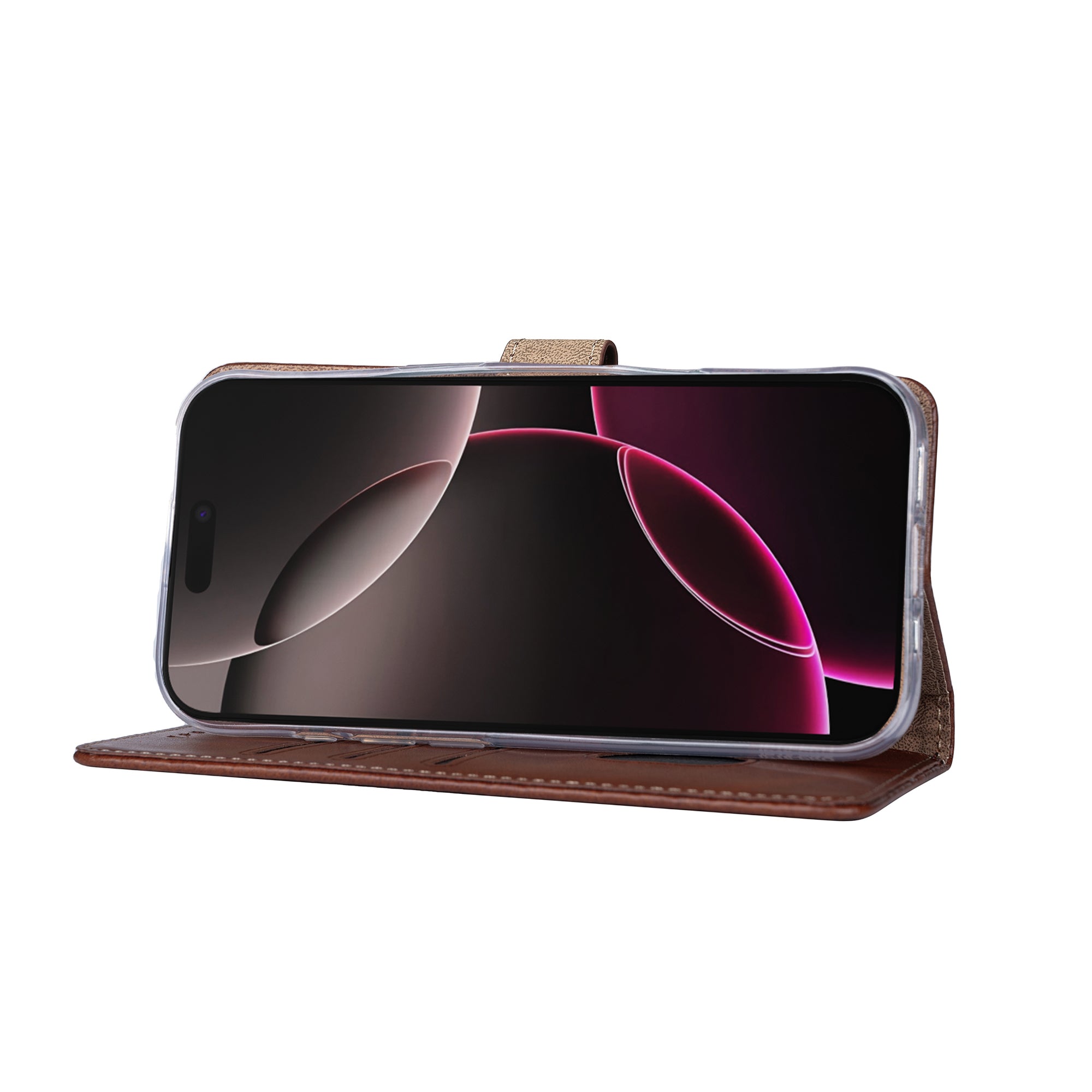 Rixus Bookcase For Apple iPhone 17 Pro Brown