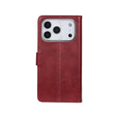 Rixus Bookcase For iPhone 17 Pro Dark Red