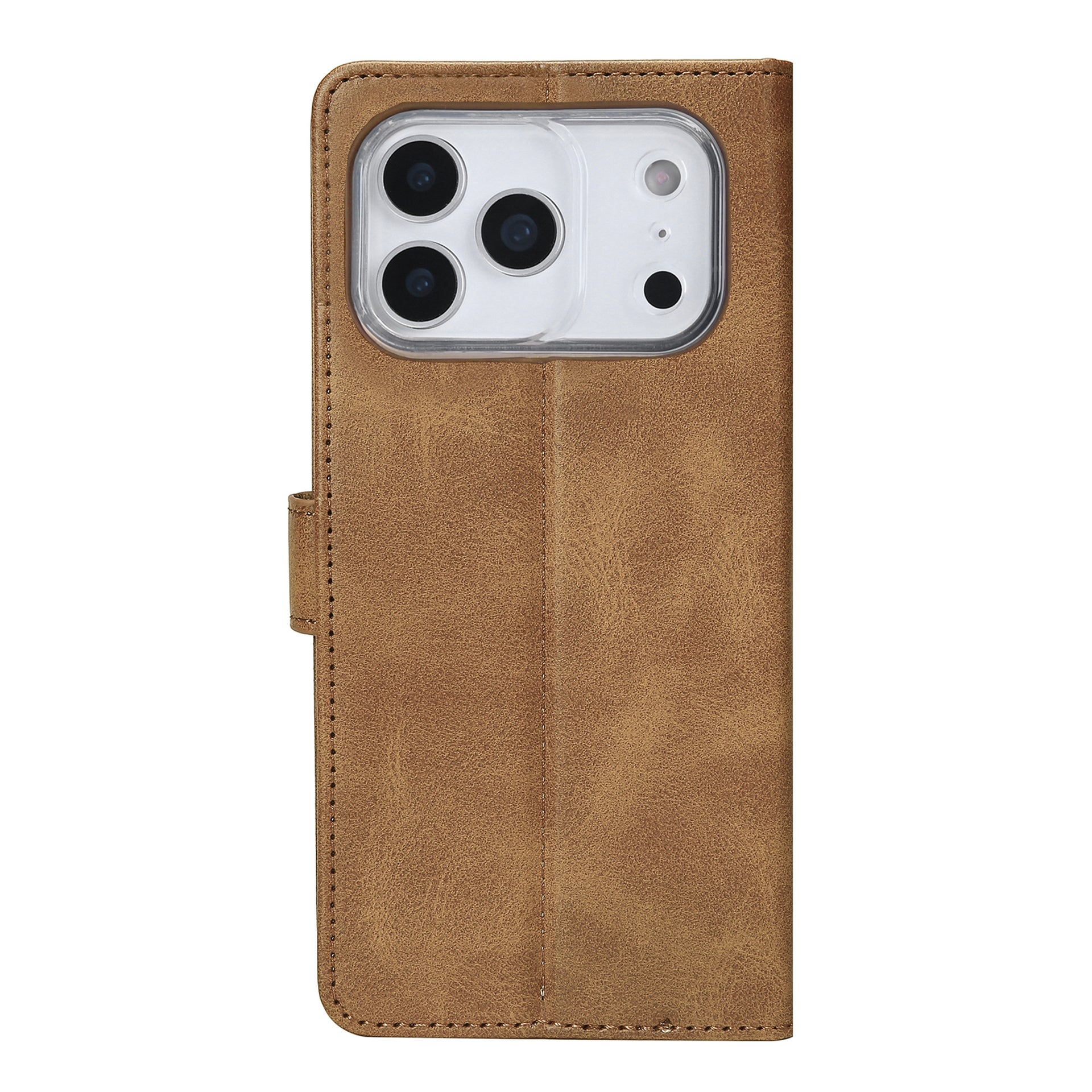 Rixus Bookcase For Apple iPhone 17 Pro Light Brown