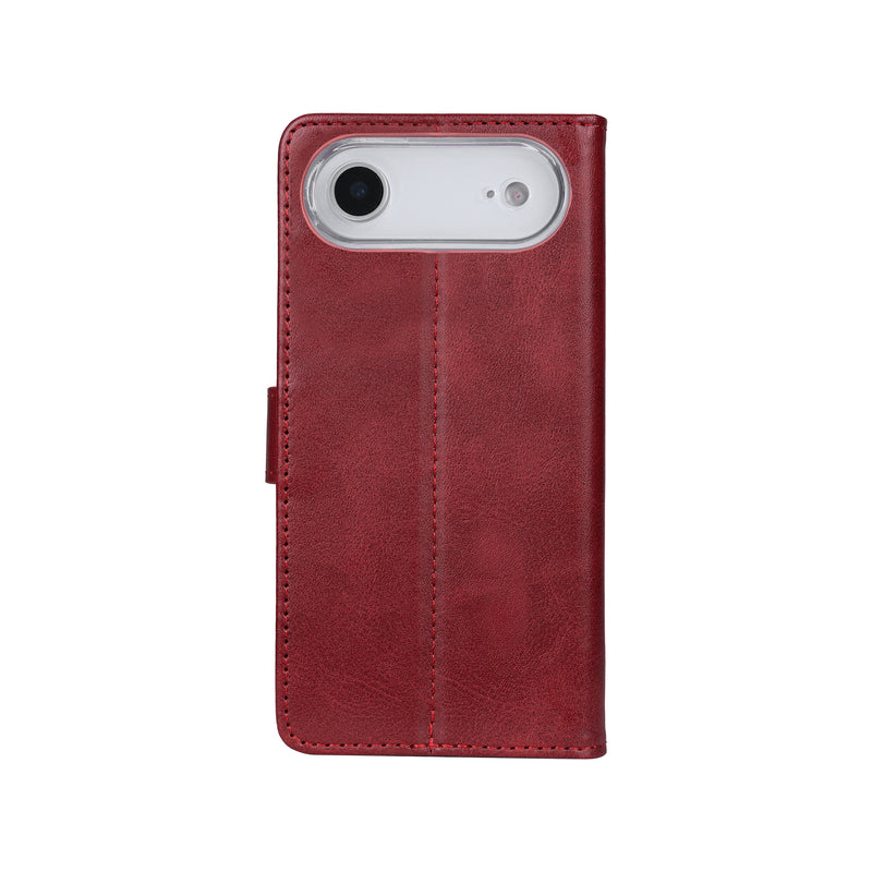 Rixus Bookcase For iPhone 17 Air Dark Red