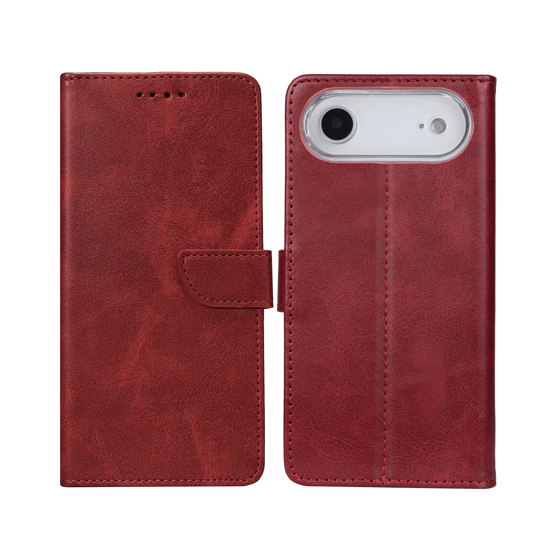 Rixus Bookcase For Apple iPhone 17 Air Dark Red