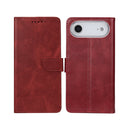 Rixus Bookcase For iPhone 17 Air Dark Red