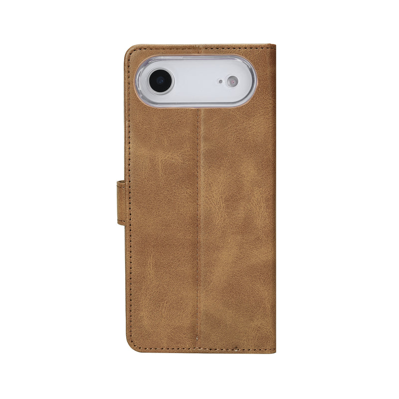 Rixus Bookcase For iPhone 17 Air Light Brown