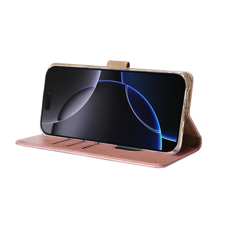 Rixus Bookcase For iPhone 17 Pro Max Pink